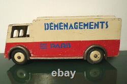 Grand Camion Bois et metal Demenagements Paris 54 Cm France 1930