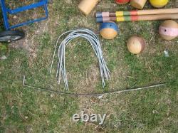 Grand Jeu de Croquet Ancien Jardin Plein air 6 Joueurs vintage