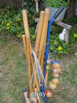 Grand Jeu de Croquet Ancien Jardin Plein air 6 Joueurs vintage