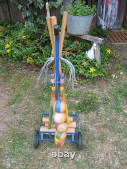 Grand Jeu de Croquet Ancien Jardin Plein air 6 Joueurs vintage
