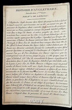 HISTOIRE D' ANGLETERRE vers 1830 Par Mme A. DE SAVIGNAC jouet jeu ancien