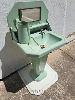 JEP Lavabo Toilette Jouet Ancien Tôle Peinte Années 30 France