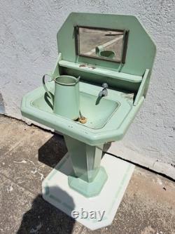 JEP Lavabo Toilette Jouet Ancien Tôle Peinte Années 30 France