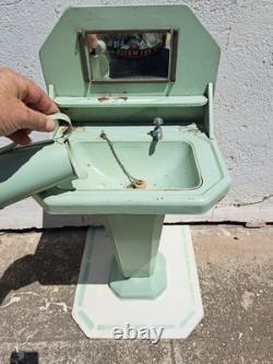 JEP Lavabo Toilette Jouet Ancien Tôle Peinte Années 30 France