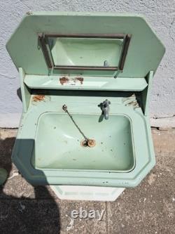 JEP Lavabo Toilette Jouet Ancien Tôle Peinte Années 30 France