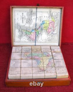 JEU ANCIEN CUBES XIX ème atlas geographique A. LOGEROT EDITEUR