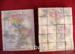 JEU ANCIEN CUBES XIX ème atlas geographique A. LOGEROT EDITEUR