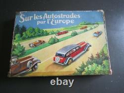 JEU ANCIEN SUR LES AUTOSTRADES PAR L'EUROPE Jouet ancien