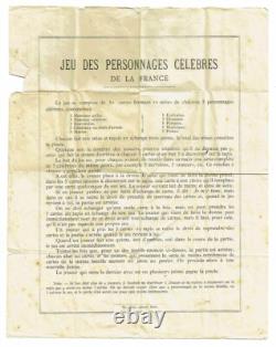 JEU des PERSONNAGES CELEBRES de la FRANCE vers 1900 / jeu ancien antique game