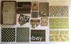 JJ PARIS Ancien COFFRET DE JEUX 1900 Imprimerie ÉPINAL Nain Jaune Domino Loto