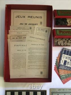 JJ PARIS Ancien COFFRET DE JEUX 1900 Imprimerie ÉPINAL Nain Jaune Domino Loto