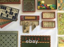 JJ PARIS Ancien COFFRET DE JEUX 1900 Imprimerie ÉPINAL Nain Jaune Domino Loto