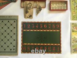 JJ PARIS Ancien COFFRET DE JEUX 1900 Imprimerie ÉPINAL Nain Jaune Domino Loto