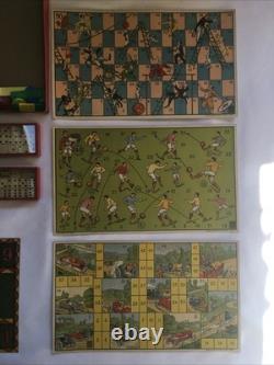 JJ PARIS Ancien COFFRET DE JEUX 1900 Imprimerie ÉPINAL Nain Jaune Domino Loto