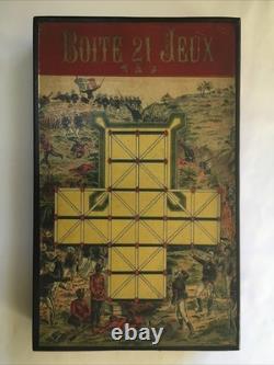 JJ PARIS Ancien COFFRET DE JEUX 1900 Imprimerie ÉPINAL Nain Jaune Domino Loto