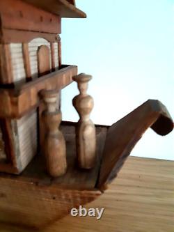 JOUET ANCIEN C1850 Arche de Noe Allemagne Erzgebirge Noah's Ark 60 animals