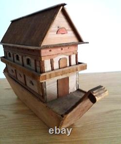 JOUET ANCIEN C1850 Arche de Noe Allemagne Erzgebirge Noah's Ark 60 animals