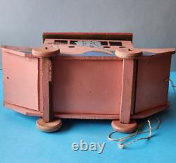 JOUET ANCIEN DE PLANCHER EN BOIS DECORE ARCHE DE NOE AVEC 11 ANIMAUX 1937's