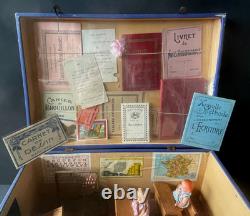 JOUET ANCIEN MAISON D'ECOLE EN COFFRET BOIS NK ATLAS PARIS FRANCE 1920's