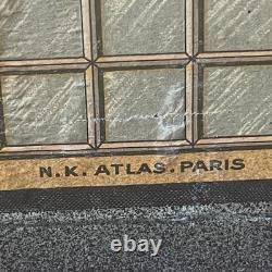 JOUET ANCIEN MAISON D'ECOLE EN COFFRET BOIS NK ATLAS PARIS FRANCE 1920's