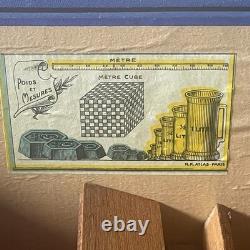 JOUET ANCIEN MAISON D'ECOLE EN COFFRET BOIS NK ATLAS PARIS FRANCE 1920's