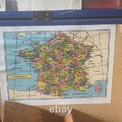 JOUET ANCIEN MAISON D'ECOLE EN COFFRET BOIS NK ATLAS PARIS FRANCE 1920's