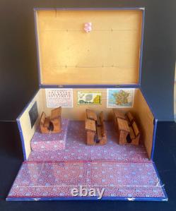 JOUET ANCIEN MAISON D'ECOLE EN COFFRET BOIS NK ATLAS PARIS FRANCE 1920's