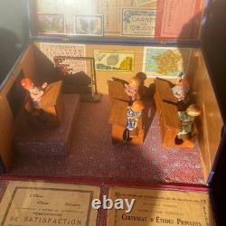 JOUET ANCIEN MAISON D'ECOLE EN COFFRET BOIS NK ATLAS PARIS FRANCE 1920's