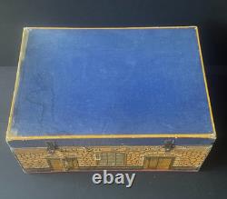 JOUET ANCIEN MAISON D'ECOLE EN COFFRET BOIS NK ATLAS PARIS FRANCE 1920's