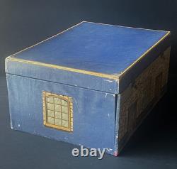 JOUET ANCIEN MAISON D'ECOLE EN COFFRET BOIS NK ATLAS PARIS FRANCE 1920's