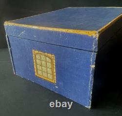 JOUET ANCIEN MAISON D'ECOLE EN COFFRET BOIS NK ATLAS PARIS FRANCE 1920's