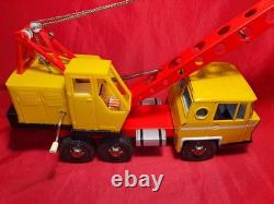 JOUSTRA Grand Camion Grue Réf. 653 Ancien Jouet Mécanique Tole Camion Bernard