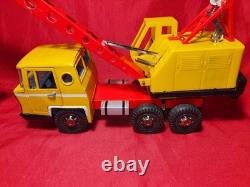 JOUSTRA Grand Camion Grue Réf. 653 Ancien Jouet Mécanique Tole Camion Bernard