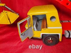 JOUSTRA Grand Camion Grue Réf. 653 Ancien Jouet Mécanique Tole Camion Bernard