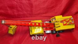 JOUSTRA Grand Camion Grue Réf. 653 Ancien Jouet Mécanique Tole Camion Bernard