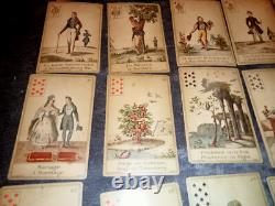 Jeu 32 cartes divinatoire Le livre du Destin Grimaud Paris-Anglais Français 1900
