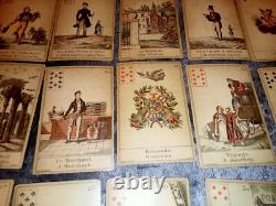 Jeu 32 cartes divinatoire Le livre du Destin Grimaud Paris-Anglais Français 1900