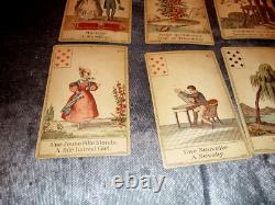Jeu 32 cartes divinatoire Le livre du Destin Grimaud Paris-Anglais Français 1900