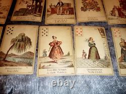Jeu 32 cartes divinatoire Le livre du Destin Grimaud Paris-Anglais Français 1900