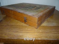 Jeu Ancien 48 Cubes en Bois Atlas Géographique XIXème Complet