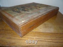 Jeu Ancien 48 Cubes en Bois Atlas Géographique XIXème Complet