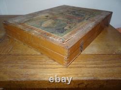Jeu Ancien 48 Cubes en Bois Atlas Géographique XIXème Complet