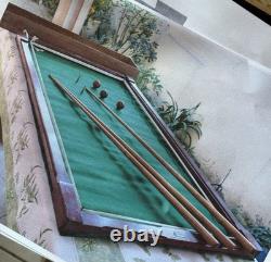 Jeu Ancien Billard De Table À Cadre Pliable Dans Sa Boîte En Bois Années 30