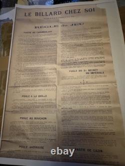 Jeu Ancien Billard De Table À Cadre Pliable Dans Sa Boîte En Bois Années 30