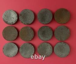 Jeu Ancien De Bistrot D'estaminet 12 Palets En Fonte Numerotes De 1 A 12