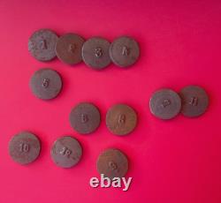 Jeu Ancien De Bistrot D'estaminet 12 Palets En Fonte Numerotes De 1 A 12