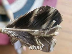 Jeu Ancien cible Avec 3 Fléchettes Bois Et Plumes Naturelles