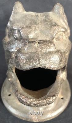 Jeu Du Tonneau De La Grenouille 1900 Rare Tête De Bouledogue Fonte