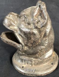 Jeu Du Tonneau De La Grenouille 1900 Rare Tête De Bouledogue Fonte