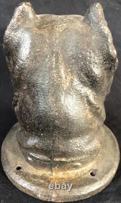 Jeu Du Tonneau De La Grenouille 1900 Rare Tête De Bouledogue Fonte